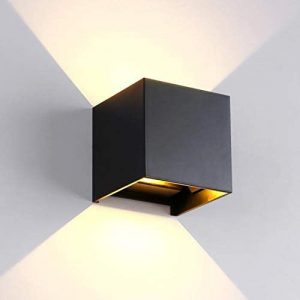 LED divvirzienu (regulējama) sienas lampa, ārtelpu/iekštelpu, IP65, 4000K (neitrāli balta gaisma), 2x3W, 480Lm, melna