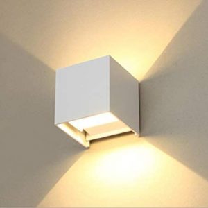 LED divvirzienu (regulējama) sienas lampa, ārtelpu/iekštelpu, IP65, 4000K (neitrāli balta gaisma), 2x3W, 480Lm, balta